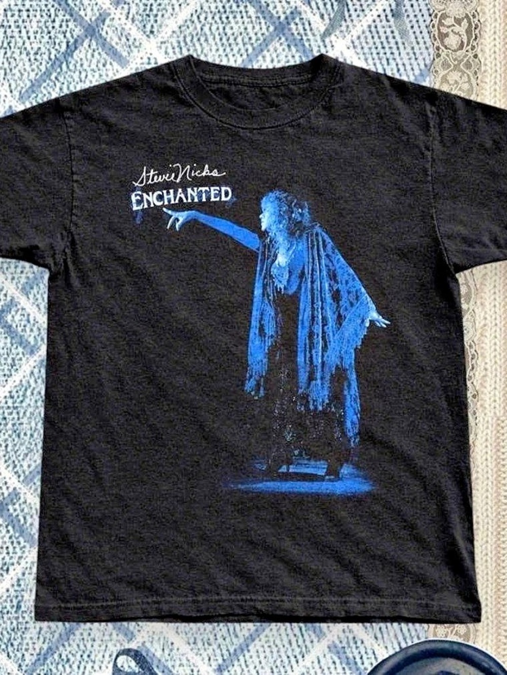 Stevie Nicks Enchanted Tour T-Shirt Enchanted Graphic Tee in Black & Blue
